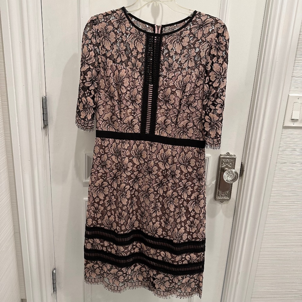 Hobbs London Pink Lace Dress